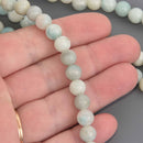 8mm AMAZONITE Round Gemstone Beads, Large Hole, 7.5" strand, gem0938