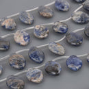 25mm Blue Sodalite Beads, Spindle Gemstone, 8" strand, gem0939
