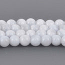 4mm Blue Lace Agate Round Gemstone Beads, Light Blue Chalcedony, 7.75" strand, gem0941