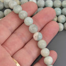 10mm AMAZONITE Round Gemstone Beads, Smooth, 7.5" strand, gem0942
