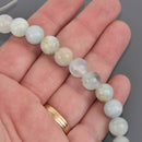 10mm Aquamarine Gemstone Beads, 7.5" strand, gem0943