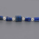 10mm Lapis Lazuli Tube Gemstone Beads, blue, 8.25" strand, gem0944
