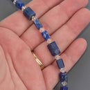 10mm Lapis Lazuli Tube Gemstone Beads, blue, 8.25" strand, gem0944
