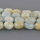 8mm-12mm AQUAMARINE Pebble Gemstone Beads, 7.5" strand, gem0949