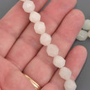10mm White Morganite Gemstone Beads, Star Cut Round, 7.5" strand, gem0950