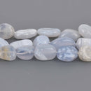 12-16mm Blue Lace Agate Nugget Gemstone Beads, Light Blue Chalcedony, 7.5" strand, gem0953