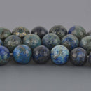 8mm Chrysocolla Round Gemstone Beads, faceted green and blue, 7.75" strand, gem0955