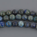 8mm Chrysocolla Round Gemstone Beads, faceted green and blue, 7.75" strand, gem0955