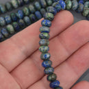 8mm Chrysocolla Rondelle Gemstone Beads, green and blue, 7.5" strand, gem0956