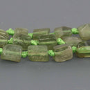 6mm-8mm Green Kyanite Rough Nugget Gemstone Beads, 8" strand, gem0958