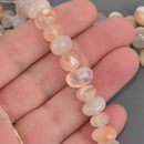 8mm-12mm Cherry Agate Pebble Gemstone Beads, 8" strand, gem0960