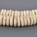 20mm White Magnesite Beads, Heishi Rondelle Gemstone, 8.25" strand, gem0961