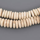 20mm White Magnesite Beads, Heishi Rondelle Gemstone, 8.25" strand, gem0961