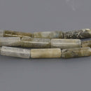 14mm Labradorite Gemstone Tube Beads, 16" strand, gem0965