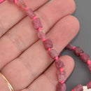6mm-8mm Pink Tourmaline Nugget Gemstone Beads, 7.75" strand, gem0966