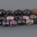 8mm to 12mm Russian Charoite Gemstone Beads, barrel faceted, 8" strand, gem0967