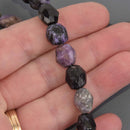 8mm to 12mm Russian Charoite Gemstone Beads, barrel faceted, 8" strand, gem0967