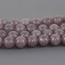 8mm Purple Lepidolite Round Gemstone Beads, 8" strand, gem0968