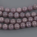 8mm Purple Lepidolite Round Gemstone Beads, 8" strand, gem0968