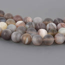 8mm Botswana Agate Round Gemstone Beads, 7.5" strand, gem0970