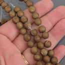 8mm Bronze Druzy Quartz Round Gemstone Beads, 7.5" strand, gem0971