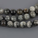 8mm Hawks Eye Agate Round Gemstone Beads, 8" strand, gem0973