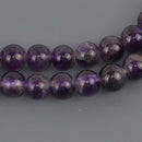 8mm Purple Amethyst Round Gemstone Beads, 7.5" strand, gem0974