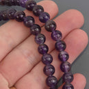 8mm Purple Amethyst Round Gemstone Beads, 7.5" strand, gem0974