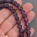 8mm Purple Amethyst Round Gemstone Beads, 7.5" strand, gem0974