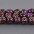 6mm Purple Rainbow Stone Round Gemstone Beads, 8" strand, gem0975