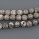 6mm Pink Zebra Jasper Round Gemstone Beads, 7.5" strand, gem0976