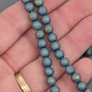 6mm Druzy Quartz Gemstone Beads, matte round smooth, 15.25" strand, gem0977