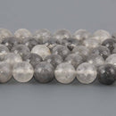 10mm Gray Quartz Gemstone Beads, round faceted, 15.5" strand, gem0978
