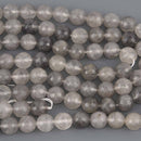 12mm Gray Quartz Gemstone Beads, round faceted, 15.25" strand, gem0979
