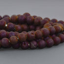 6mm Druzy Quartz Gemstone Beads, purple iris, matte round smooth, 15.25" strand, gem0983