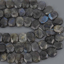 Labradorite Gemstone Beads, octagon, 15.5" strand, gem0984