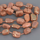 Copper Rose Druzy Nugget Beads, quartz gemstone beads, strand, gem0985