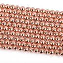 6.5mm ROSE GOLD Hematite Round Beads Gemstone full strand gem0986