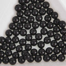 4mm Howlite Beads ROUND Ball JET BLACK full strand how0227