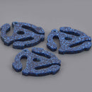 Spindle Adapter Charms, Retro 45 Record Insert1, Blue Glitter Laser Cut Acrylic, Lca0821