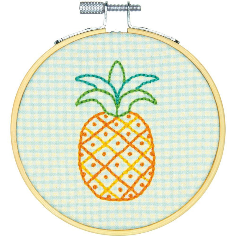 Embroidery Kit, Pineapple Pattern, 4" complete DIY kit, kit0356