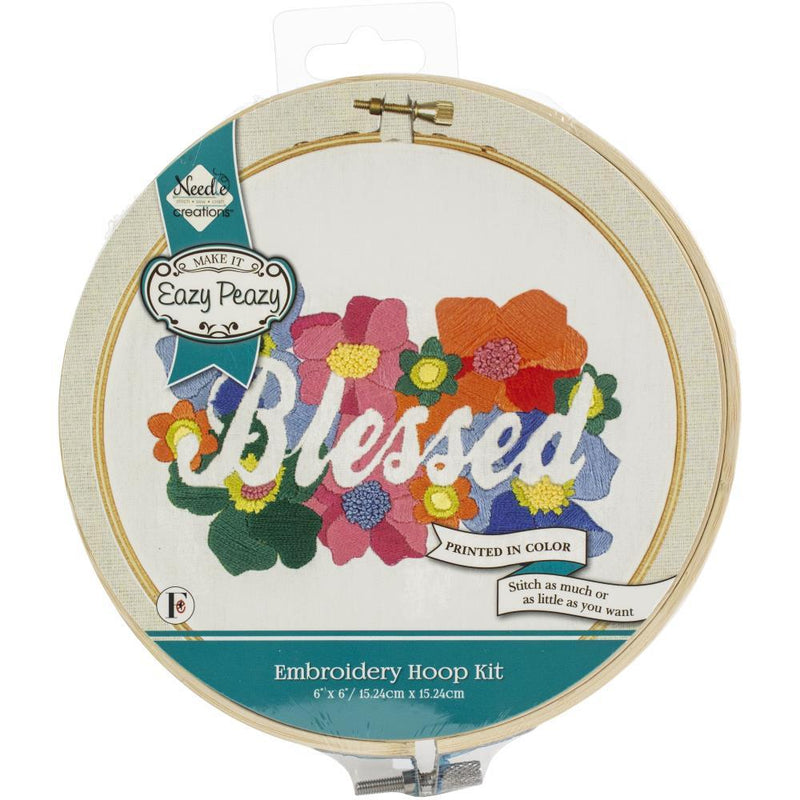 Embroidery Hoop Kit, Blessed floral complete DIY kit, kit0362