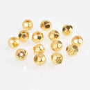 30 Gold Round Spacer Beads, 9mm, faceted, bme0696