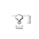 Karavos Ginko Bead Ending, Silver Plate, x12 pcs, fin1216