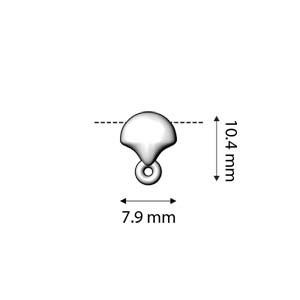 Karavos Ginko Bead Ending, 24k Gold Plate, x12 pcs, fin1221