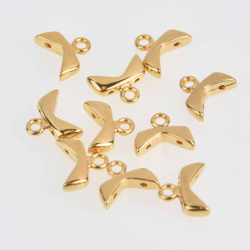 Koutalas Chevron Bead Ending, 24k Gold Plate, x10 pcs, fin1222