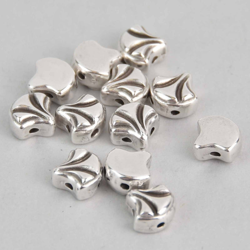 Maltas Ginko Bead Substitute, Silver Plate, 4 pcs, fin1223
