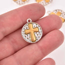 4 Cross Charms, gold and silver, chs8142