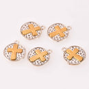 4 Cross Charms, gold and silver, chs8142