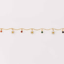 Gold Daisy Chain, Rainbow Enamel Flowers, Anklet Chain, Bracelet Chain, fch1289a